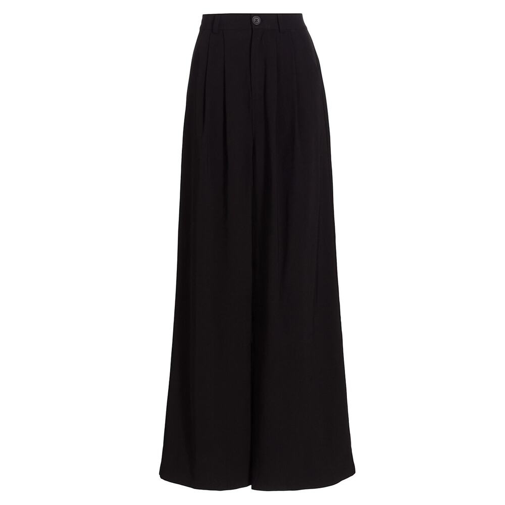 Nonchalant Label 'Fabi' Black Ramie Pleated-Front Pants Size XS